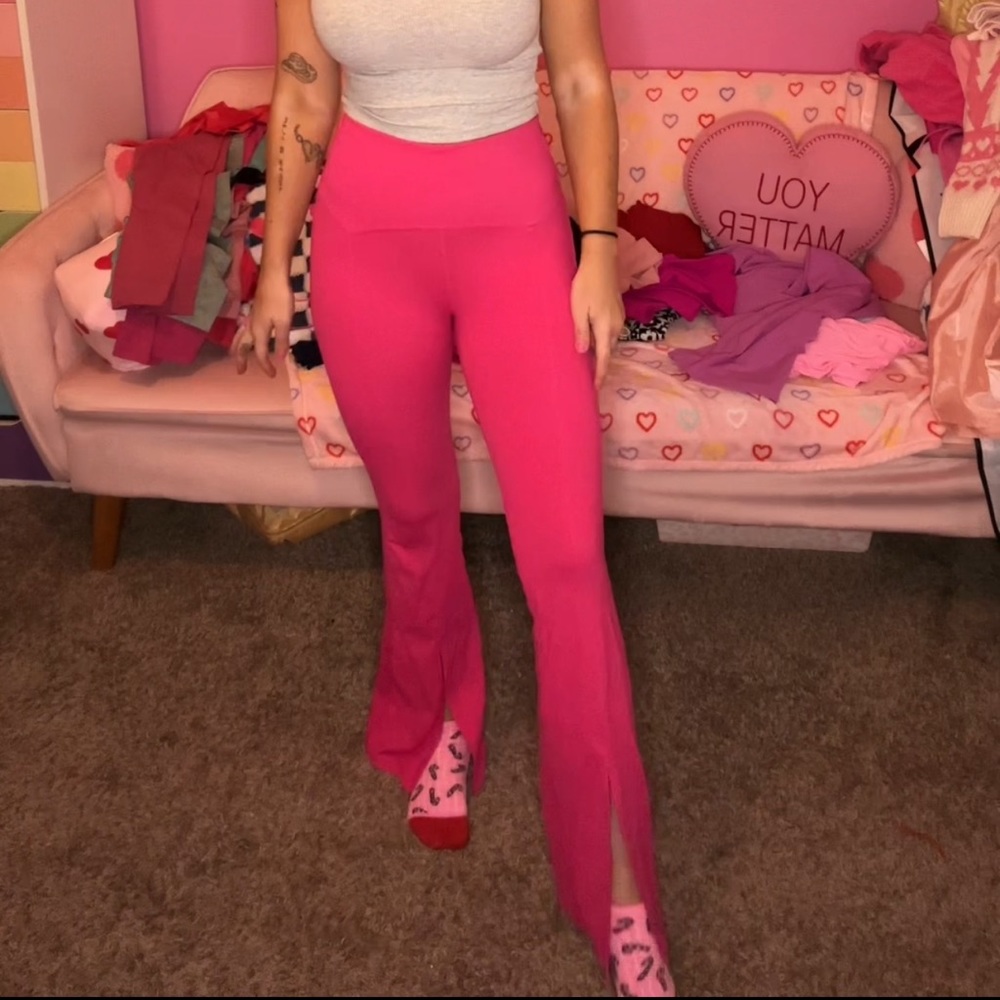 target joylab pink split hem flare leggings